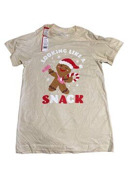 Looking Like A Snack Gingerbread Holiday T-Shirt Beige Adult Small Celebrate It